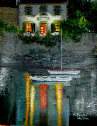 bretagne maison la nuit