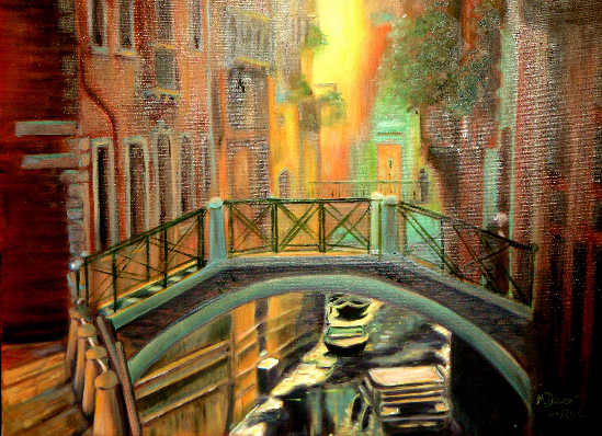 venise canaux au couchers du soleil