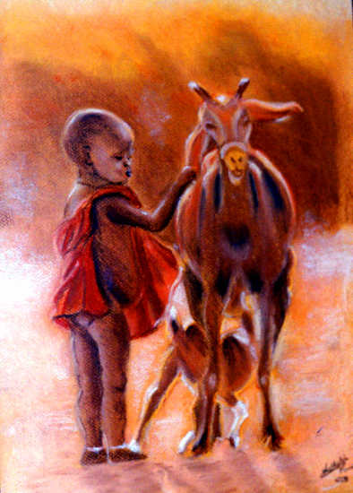 kenya l'enfant à la chevre